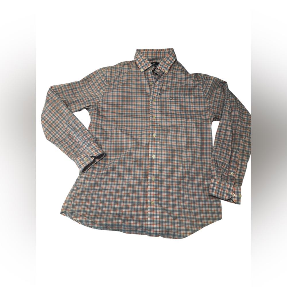 The Southern Shirt Company Plaid Button Down Shirt - Blue and Orange
